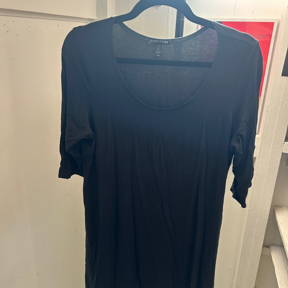 Eileen Fisher Black 3/4 Sleeve Dress